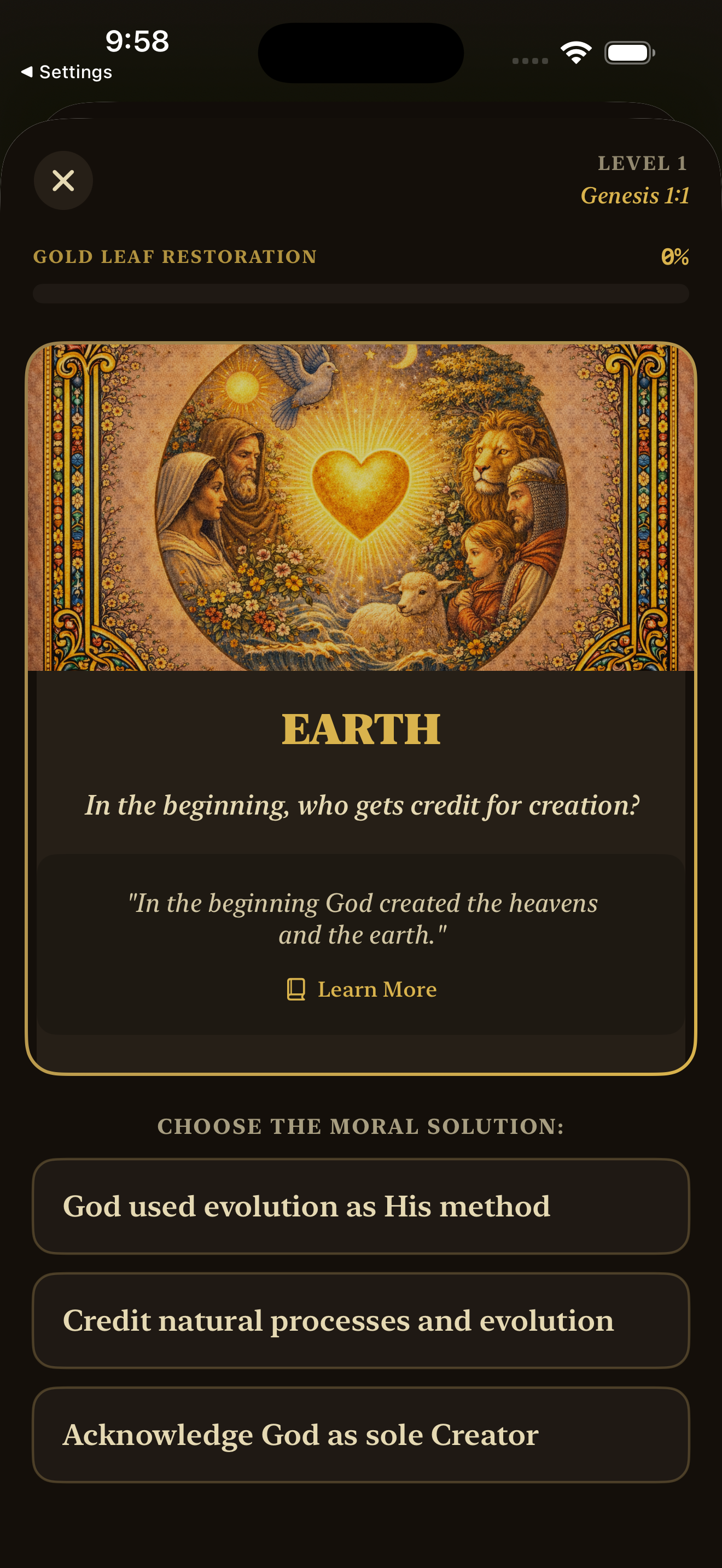 Marginalia gameplay showing illuminated manuscript puzzle